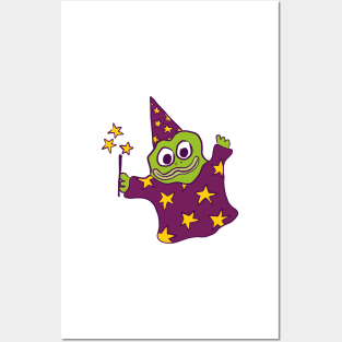 Froggy Wizard (maroon) Posters and Art